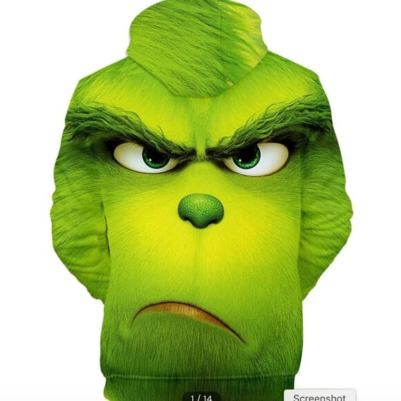 The Grinch 3D Printed Long Sleeve Hoodie Sweatshirt - Picture 3 of 6